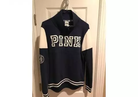 Navy/White PINK zip sweatshirt
